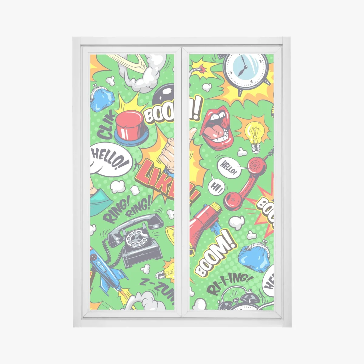 Sticker pour vitres et fenêtres motif pop art explosif aux onomatopées – Wallnifity® Sticker pour vitres et fenêtres motif pop art explosif aux onomatopées – Wallnifity®