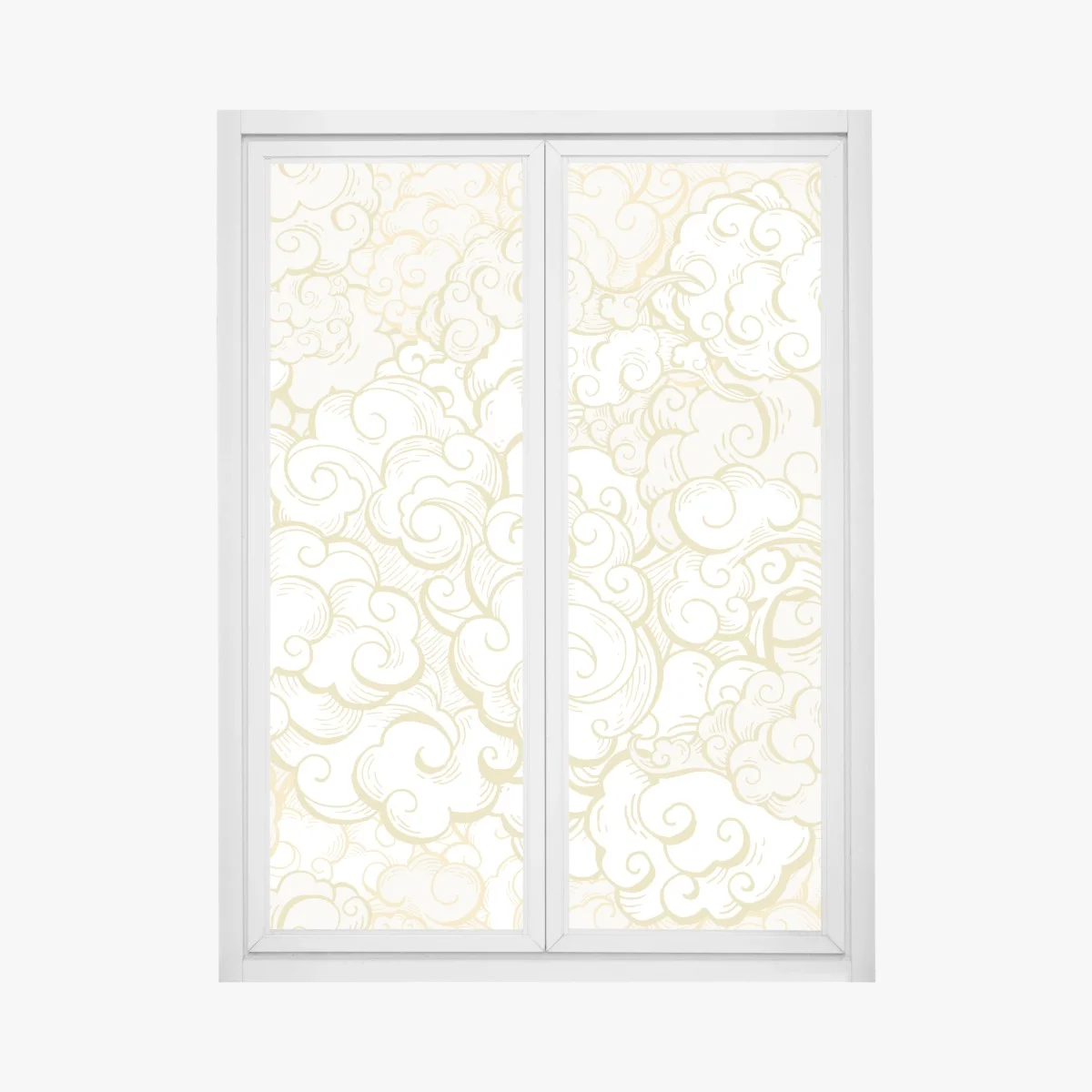 Sticker pour vitres et fenêtres nuages stylisés dorés sur fond blanc – Wallnifity® Sticker pour vitres et fenêtres nuages stylisés dorés sur fond blanc – Wallnifity®