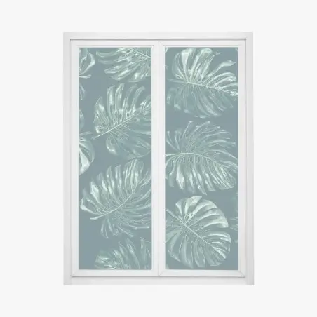 Sticker pour vitres et fenêtres motif feuilles de monstera tropicales – Wallnifity®
