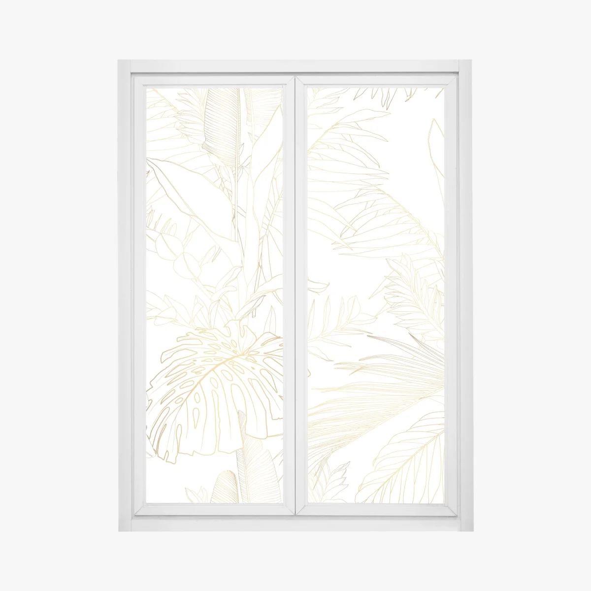 Sticker pour vitres et fenêtres motif botanique doré de feuilles tropicales – Wallnifity® Sticker pour vitres et fenêtres motif botanique doré de feuilles tropicales – Wallnifity®