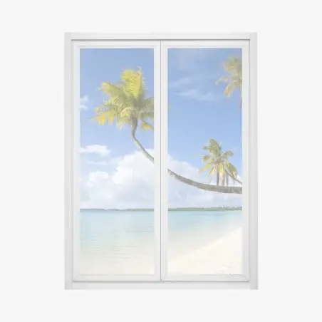 Sticker pour vitres et fenêtres paradis tropical au bord du lagon – Wallnifity®