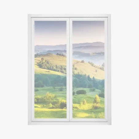Sticker pour vitres et fenêtres coucher de soleil majestueux dans les Carpates, Ukraine – Wallnifity®