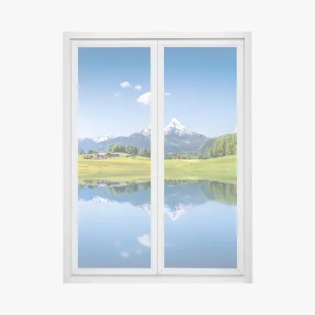 Sticker pour vitres et fenêtres reflet alpin sur un lac tranquille – Wallnifity®
