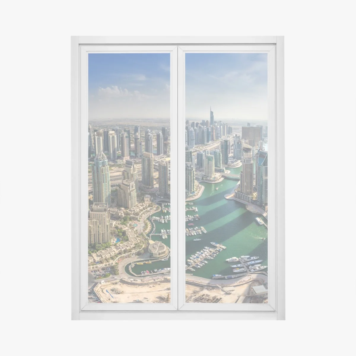 Sticker pour vitres et fenêtres panorama moderne de Dubai Marina – Wallnifity® Sticker pour vitres et fenêtres panorama moderne de Dubai Marina – Wallnifity®