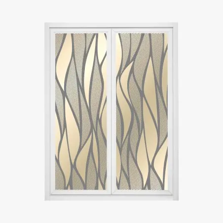 Sticker pour vitres et fenêtres élégance dorée en arabesques – Wallnifity®