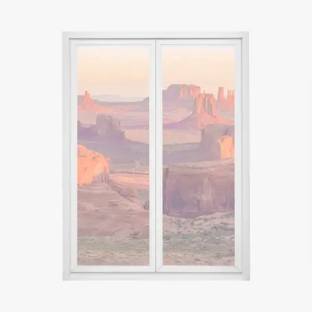 Sticker pour vitres et fenêtres vue panoramique depuis Hunts Mesa, Monument Valley – Wallnifity®
