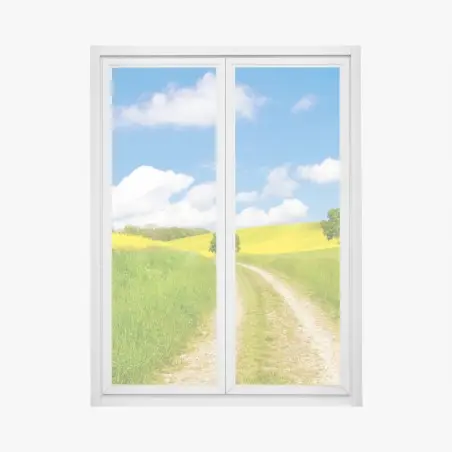 Sticker pour vitres et fenêtres chemin champêtre et champs de colza – Wallnifity®
