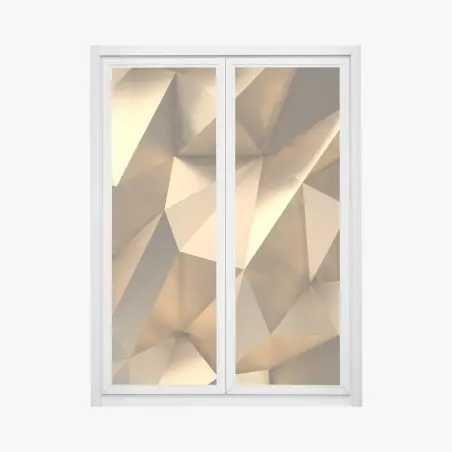 Sticker pour vitres et fenêtres motif géométrique doré en relief – Wallnifity®