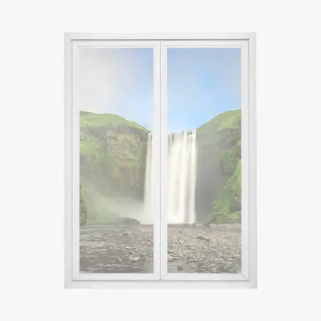 Sticker pour vitres et fenêtres cascade majestueuse de Skogafoss – Wallnifity®