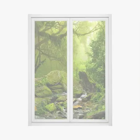 Sticker pour vitres et fenêtres clairière verte enchantée – Wallnifity®
