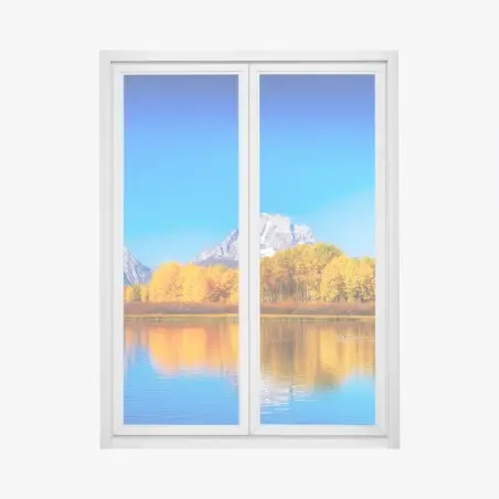 Sticker pour vitres et fenêtres reflets d'automne sur le lac – Wallnifity®