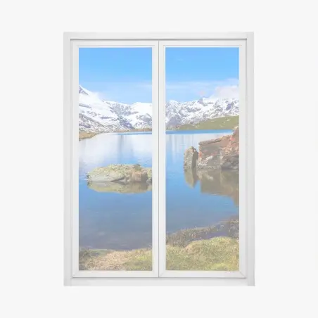 Sticker pour vitres et fenêtres reflets du Cervin au lac Stellisee – Wallnifity®