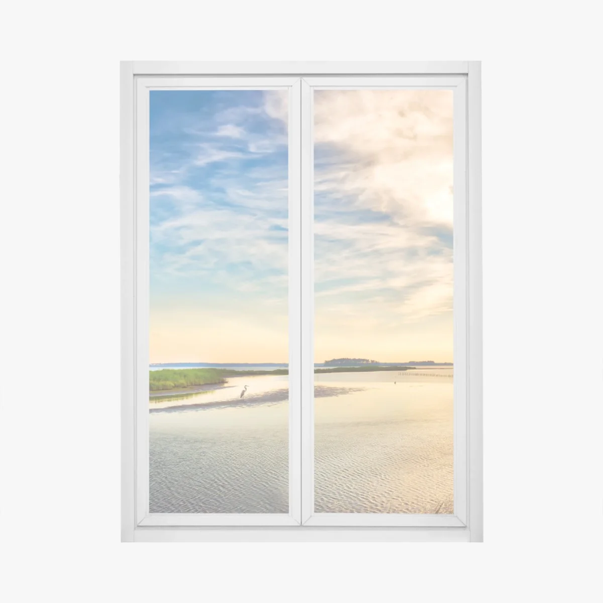 Sticker pour vitres et fenêtres grand héron au crépuscule sur la baie de Chesapeake – Wallnifity® Sticker pour vitres et fenêtres grand héron au crépuscule sur la baie de Chesapeake – Wallnifity®