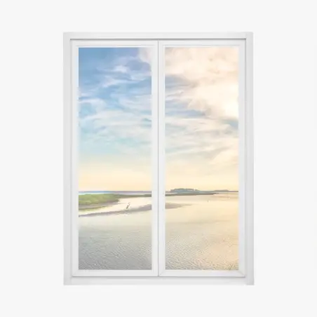 Sticker pour vitres et fenêtres grand héron au crépuscule sur la baie de Chesapeake – Wallnifity®