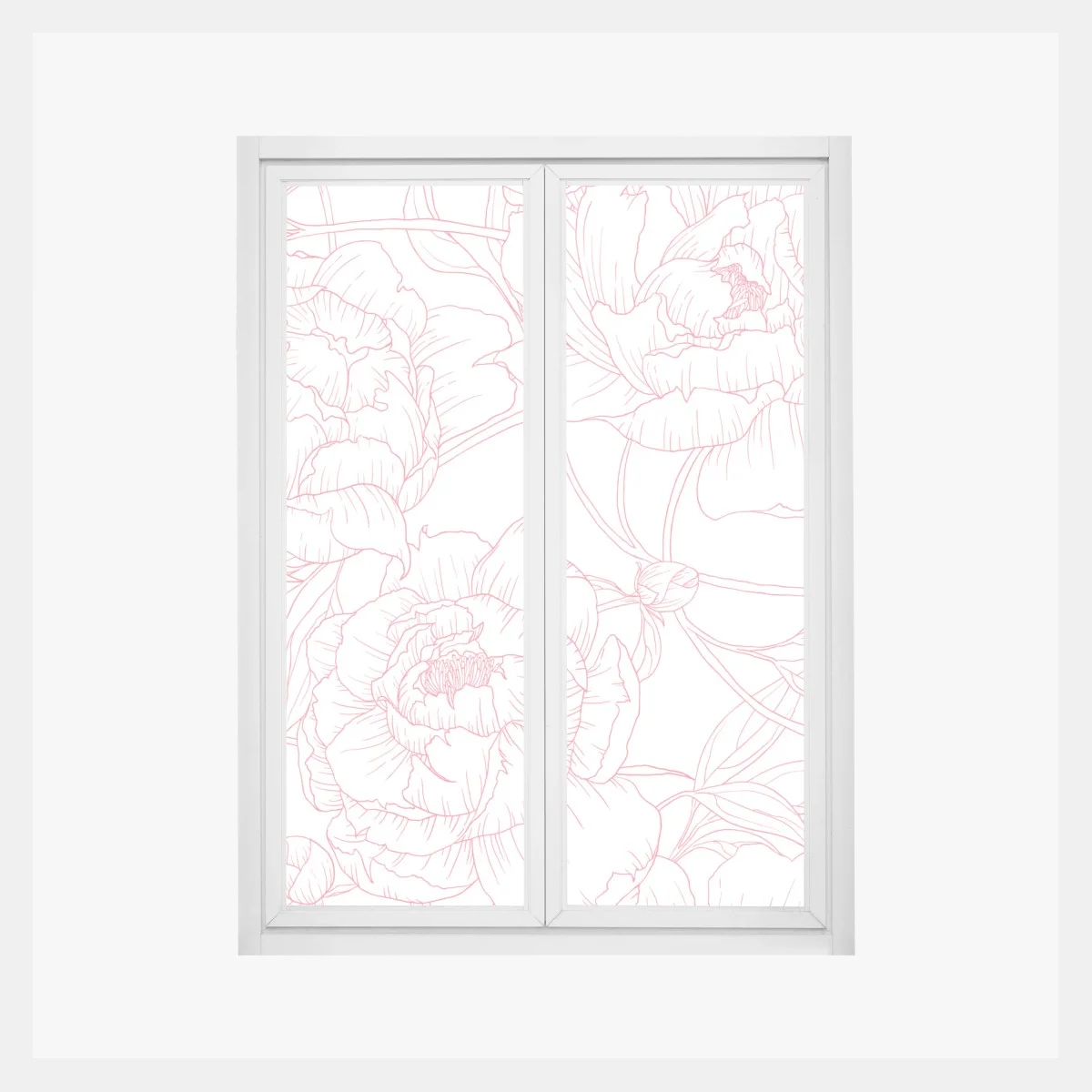 Sticker pour vitres et fenêtres pivoines délicates aux contours roses – Wallnifity® Sticker pour vitres et fenêtres pivoines délicates aux contours roses – Wallnifity®