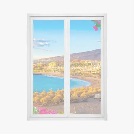 Sticker pour vitres et fenêtres vue ensoleillée de Torviscas à Tenerife – Wallnifity®