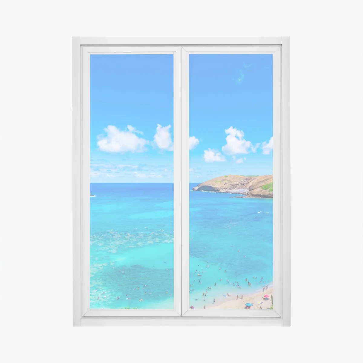Sticker pour vitres et fenêtres baie tropicale aux eaux turquoises et sable doré – Wallnifity® Sticker pour vitres et fenêtres baie tropicale aux eaux turquoises et sable doré – Wallnifity®