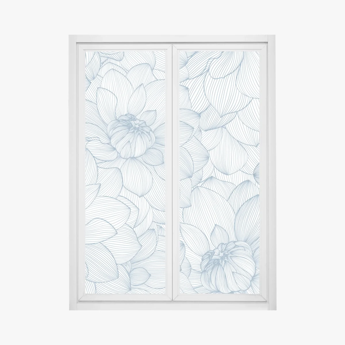 Sticker pour vitres et fenêtres motif floral linéaire bleu élégant – Wallnifity® Sticker pour vitres et fenêtres motif floral linéaire bleu élégant – Wallnifity®