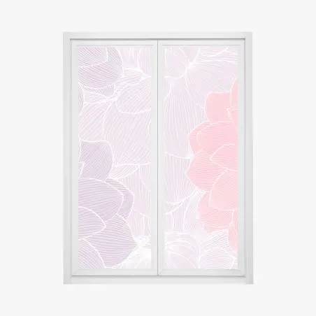 Sticker pour vitres et fenêtres motif floral pastel délicat – Wallnifity®