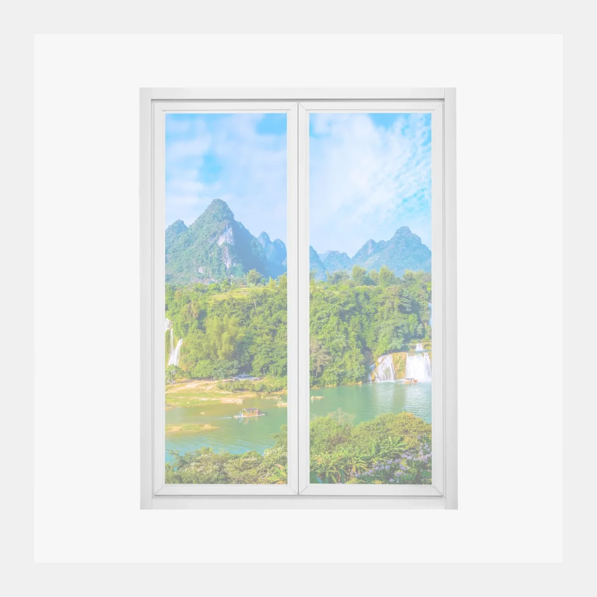 Sticker pour vitres et fenêtres cascade spectaculaire dans un paysage karstique – Wallnifity® Sticker pour vitres et fenêtres cascade spectaculaire dans un paysage karstique – Wallnifity®