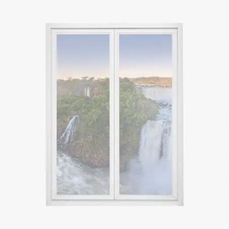 Sticker pour vitres et fenêtres panorama des chutes d'Iguazú au lever du soleil – Wallnifity®