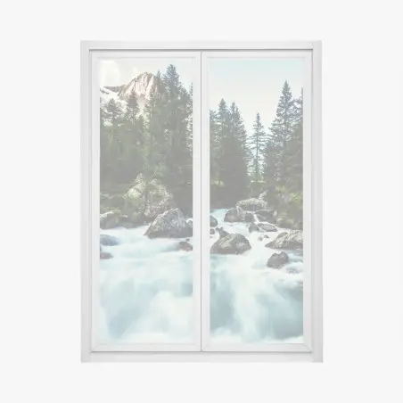Sticker pour vitres et fenêtres rivière alpine du Val Ferret, Alpes italiennes – Wallnifity®