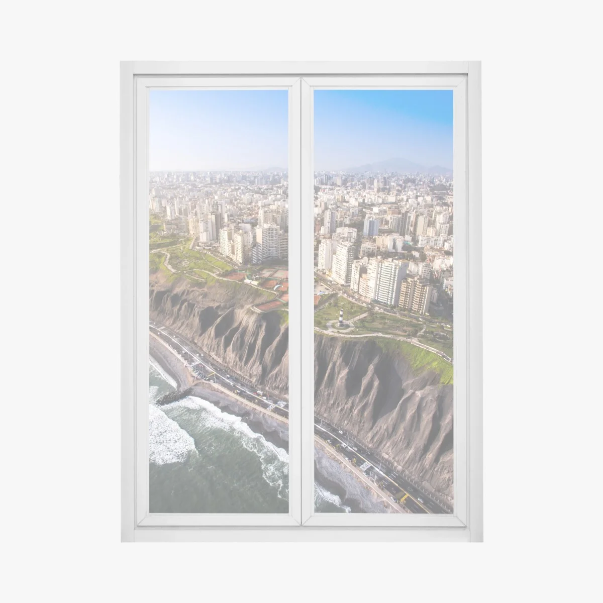 Sticker pour vitres et fenêtres vue panoramique de Miraflores, Lima – Wallnifity® Sticker pour vitres et fenêtres vue panoramique de Miraflores, Lima – Wallnifity®