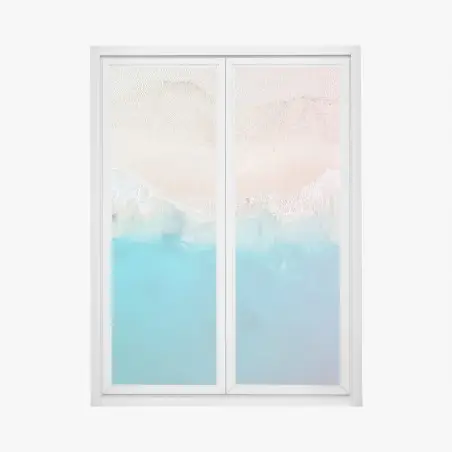 Sticker pour vitres et fenêtres rivage pastel en vue aérienne – Wallnifity®