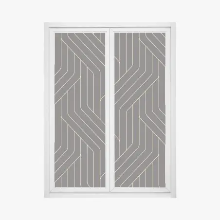 Sticker pour vitres et fenêtres motif géométrique art déco noir et or – Wallnifity®