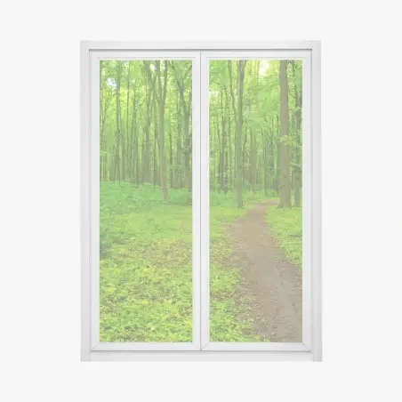 Sticker pour vitres et fenêtres forêt verdoyante et sentier sinueux – Wallnifity®