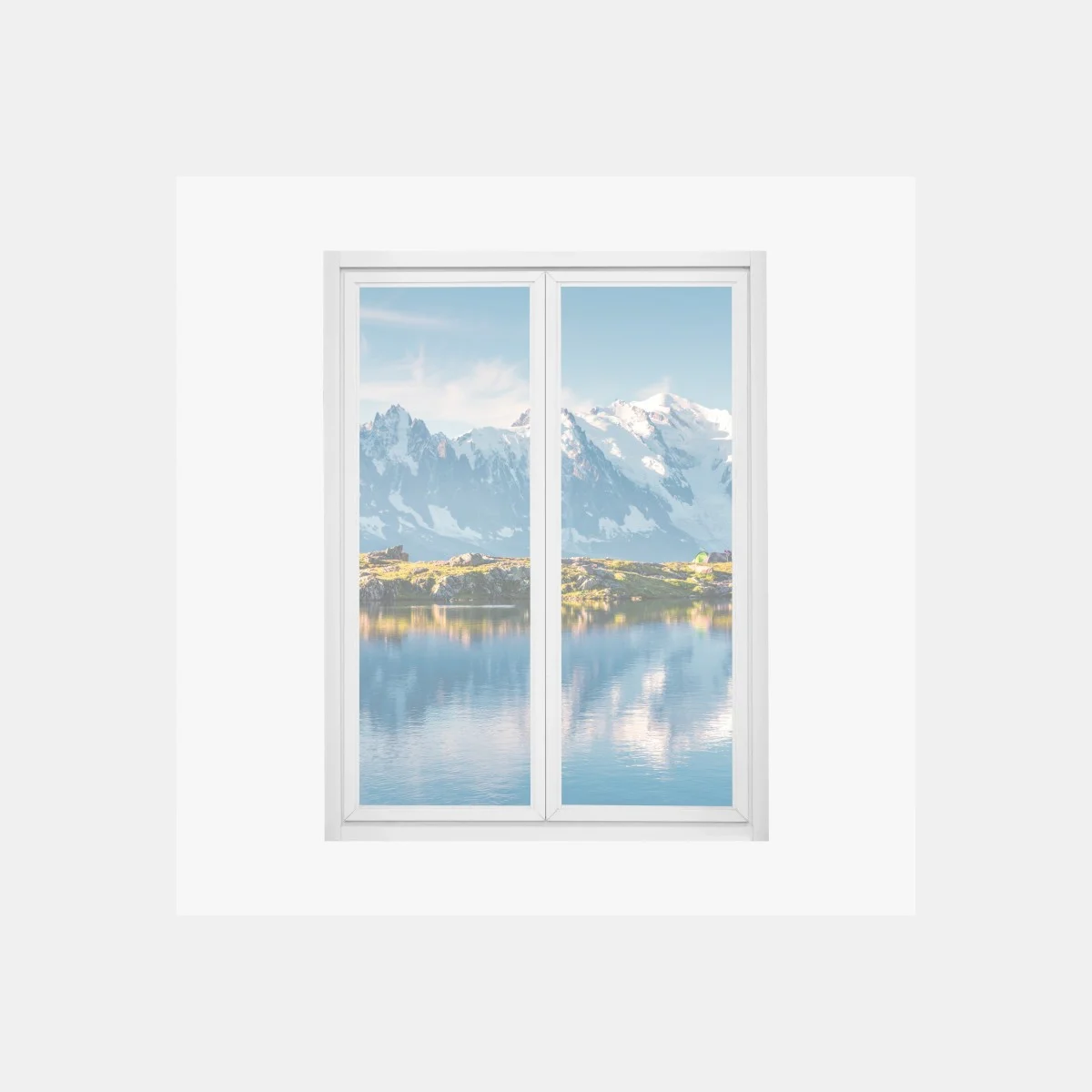 Sticker pour vitres et fenêtres reflets du Lac Blanc et Mont Blanc – Wallnifity® Sticker pour vitres et fenêtres reflets du Lac Blanc et Mont Blanc – Wallnifity®