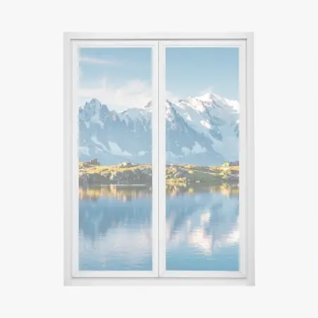 Sticker pour vitres et fenêtres reflets du Lac Blanc et Mont Blanc – Wallnifity®