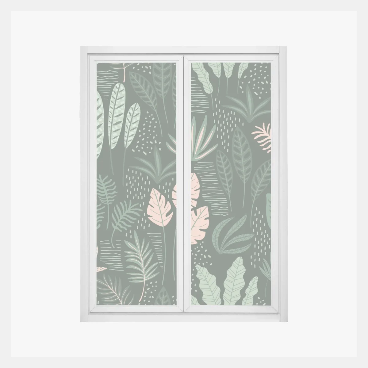 Sticker pour vitres et fenêtres motif de feuilles tropicales en vert profond – Wallnifity® Sticker pour vitres et fenêtres motif de feuilles tropicales en vert profond – Wallnifity®