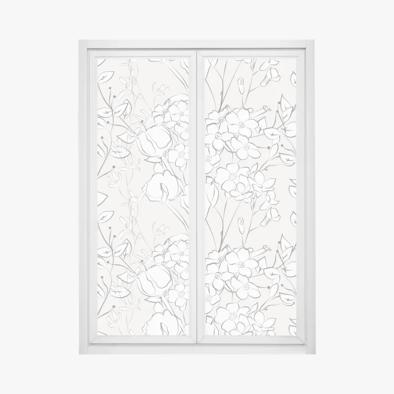 Sticker pour vitres et fenêtres motif floral délicat sur fond rose pâle – Wallnifity® Sticker pour vitres et fenêtres motif floral délicat sur fond rose pâle – Wallnifity®