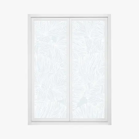 Sticker pour vitres et fenêtres motif floral linéaire bleu pastel – Wallnifity®