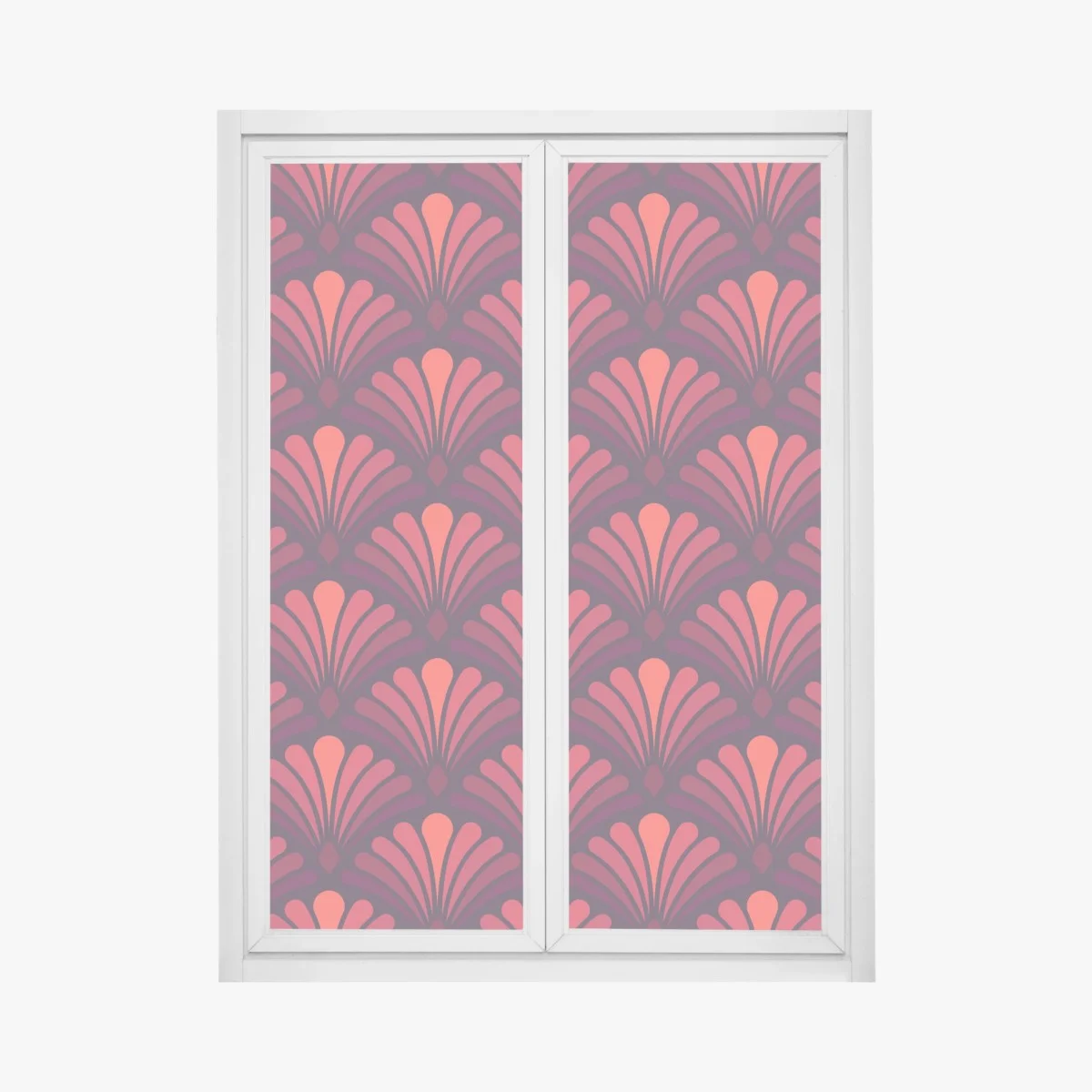 Sticker pour vitres et fenêtres élégant motif art déco corail et bordeaux – Wallnifity® Sticker pour vitres et fenêtres élégant motif art déco corail et bordeaux – Wallnifity®