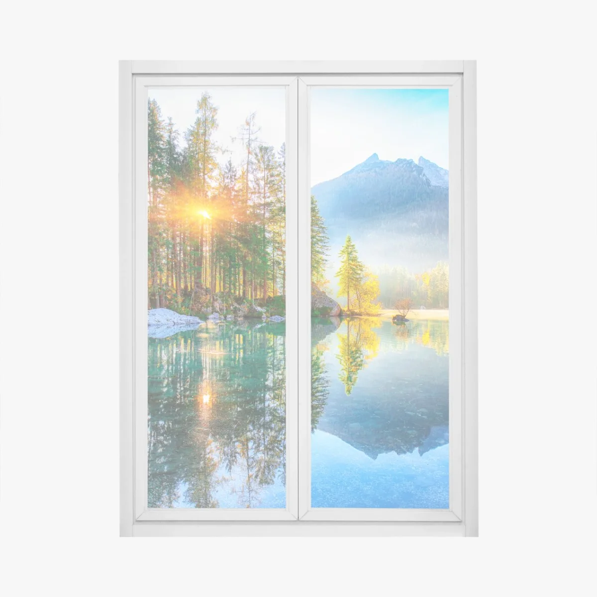 Sticker pour vitres et fenêtres lever de soleil automnal à Hintersee – Wallnifity® Sticker pour vitres et fenêtres lever de soleil automnal à Hintersee – Wallnifity®