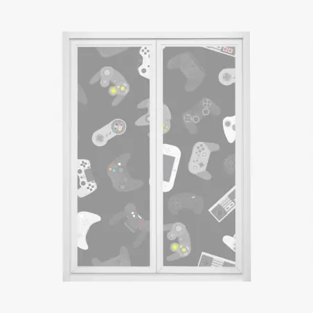 Sticker pour vitres et fenêtres motif de manettes de jeux vidéo rétro et modernes – Wallnifity®