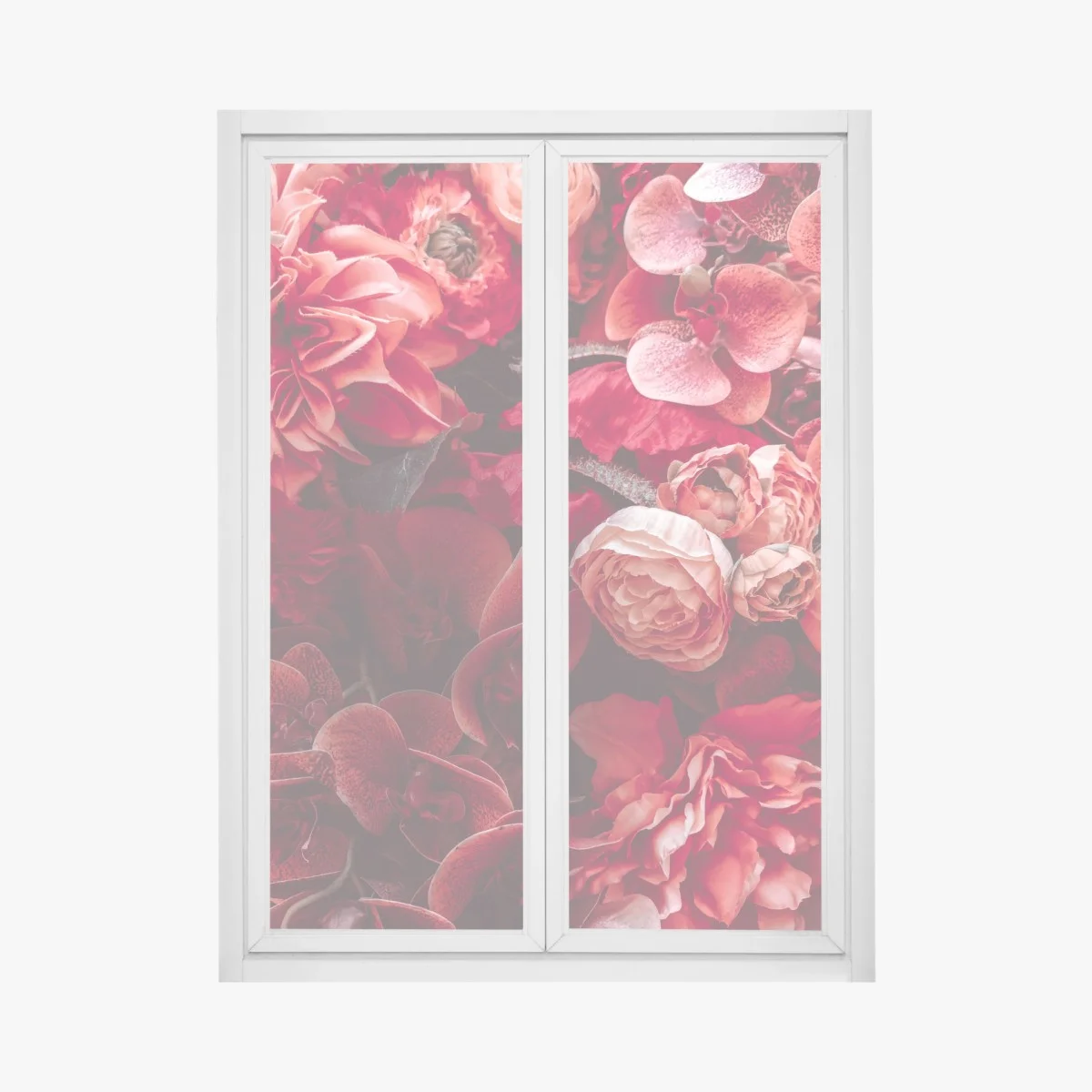 Sticker pour vitres et fenêtres composition florale rouge et texturée – Wallnifity® Sticker pour vitres et fenêtres composition florale rouge et texturée – Wallnifity®