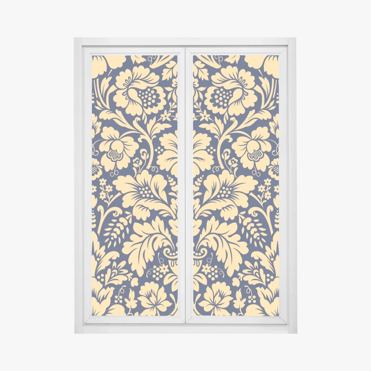 Sticker pour vitres et fenêtres motif floral damassé bleu marine et or – Wallnifity® Sticker pour vitres et fenêtres motif floral damassé bleu marine et or – Wallnifity®