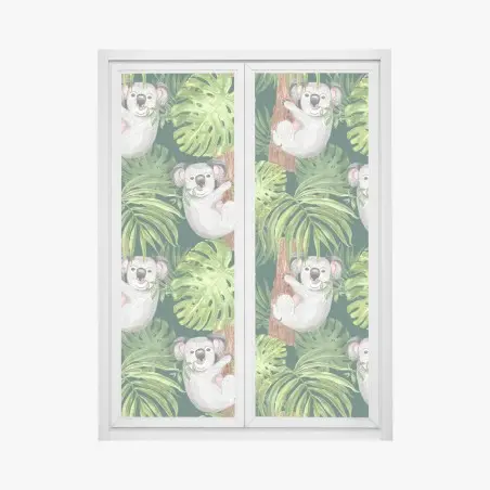Sticker pour vitres et fenêtres rêve tropical de koalas – Wallnifity®