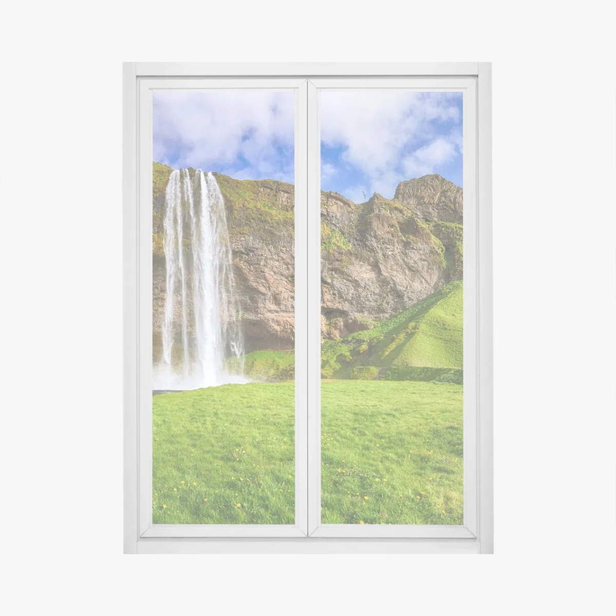 Sticker pour vitres et fenêtres cascade Seljalandsfoss, paysage d'Islande verdoyant – Wallnifity® Sticker pour vitres et fenêtres cascade Seljalandsfoss, paysage d'Islande verdoyant – Wallnifity®