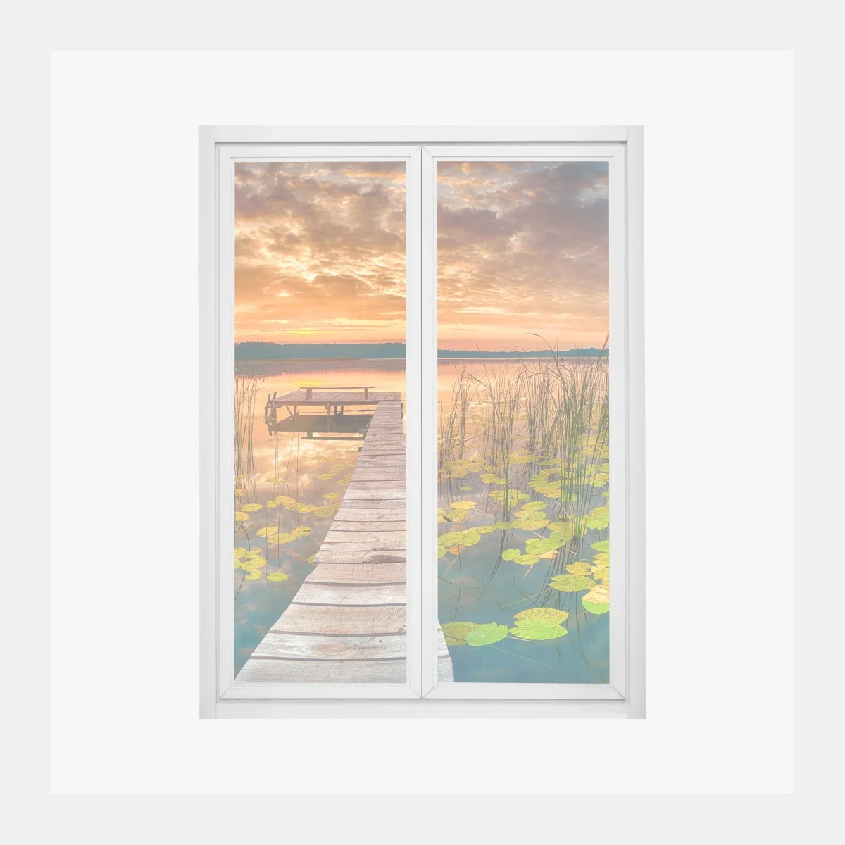 Sticker pour vitres et fenêtres lever de soleil estival sur le lac – Wallnifity® Sticker pour vitres et fenêtres lever de soleil estival sur le lac – Wallnifity®