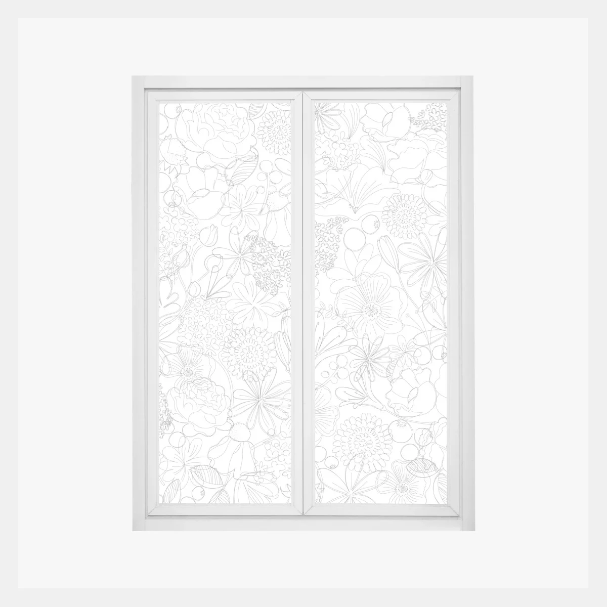 Sticker pour vitres et fenêtres motif floral délicat en dessin linéaire – Wallnifity® Sticker pour vitres et fenêtres motif floral délicat en dessin linéaire – Wallnifity®