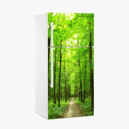 Sticker pour réfrigérateur chemin forestier verdoyant au cœur de la nature – Wallnifity®