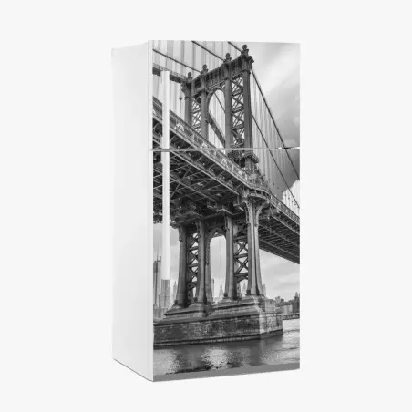 Sticker pour réfrigérateur perspective grand angle du pont de Manhattan – Wallnifity®