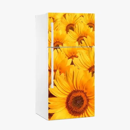Sticker pour réfrigérateur mosaïque de tournesols dorés – Wallnifity®