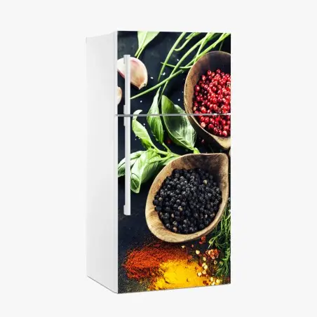 Sticker pour réfrigérateur composition d'épices et d'herbes aromatiques – Wallnifity®