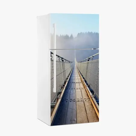 Sticker pour réfrigérateur passerelle suspendue dans la brume – Wallnifity®