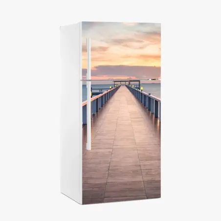 Sticker pour réfrigérateur jetée au coucher de soleil – Wallnifity®